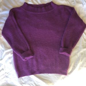 Purple silk and angora blend ribbed sweater sz L